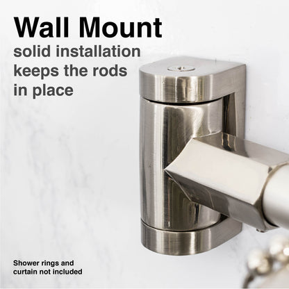 44 in. to 70 in. Double Curved Shower Rod (Brushed Nickel Finish)