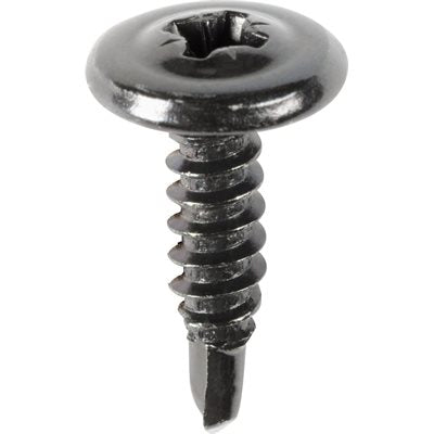 M4.2 x 16mm Round Washer Head Tek Screw Black Zinc