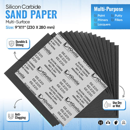 240 Grit Sandpaper Sheets – 50 Pack, 9x11 in, Wet or Dry Use