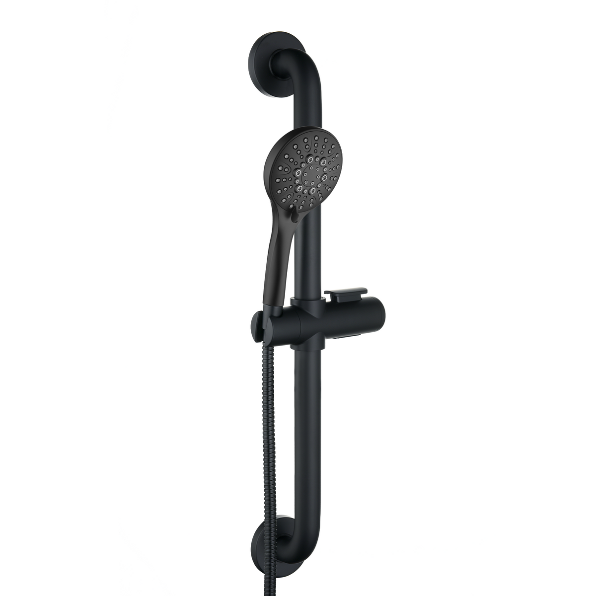 Stainless Steel Slide Bar Grab Rail Set  Includes Handheld Shower Head and 69'' Hose
