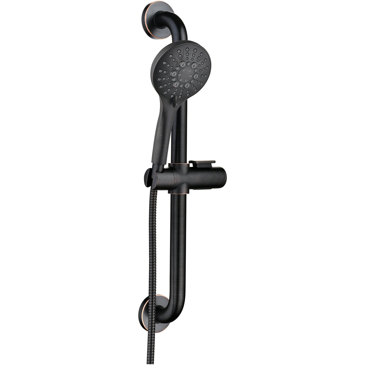 Stainless Steel Slide Bar Grab Rail Set  Includes Handheld Shower Head and 69'' Hose