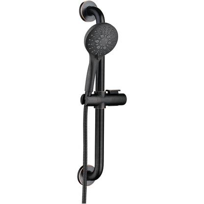 Stainless Steel Slide Bar Grab Rail Set  Includes Handheld Shower Head and 69'' Hose