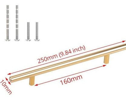 20 PCS Set Brushed Gold Kitchen Handle Stainless Steel T Bar Door Pull 76mm 96mm Cabinet Knobs and Handles Black Furniture Handle Stainless Steel Kitchen Cupboard Handles Cabinet Handles