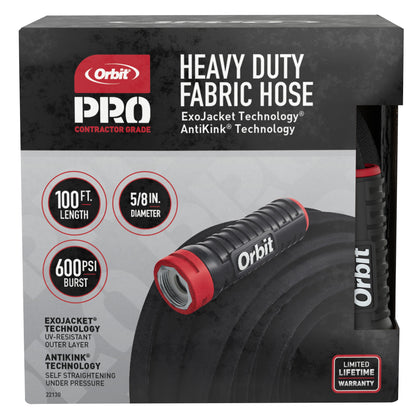 100 ft X 5/8" Heavy Duty Fabric Hose; Pro 22130