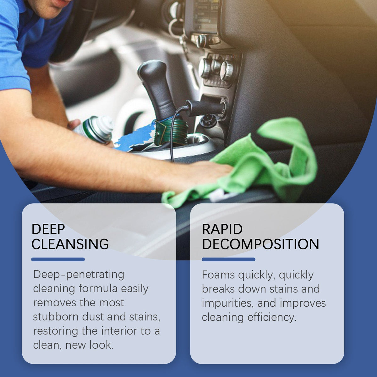Multi-Purpose Automotive Interior Foam Cleaner, Automotive Leather Fabric Plastic Interior Cleaner