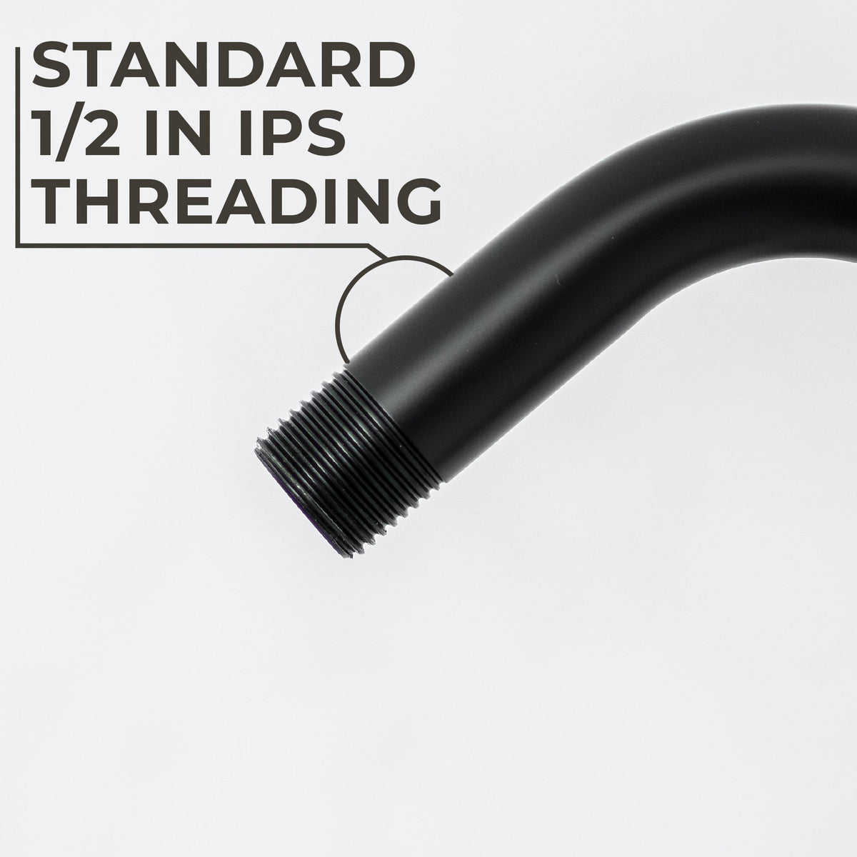 10.5 in. S-Shaped Stainless Steel Shower Head Extension Arm (Black Finish)
