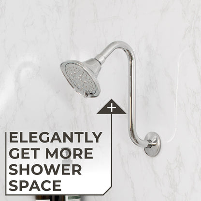 10.5 in. S-Shaped Stainless Steel Shower Head Extension Arm (Chrome Finish)