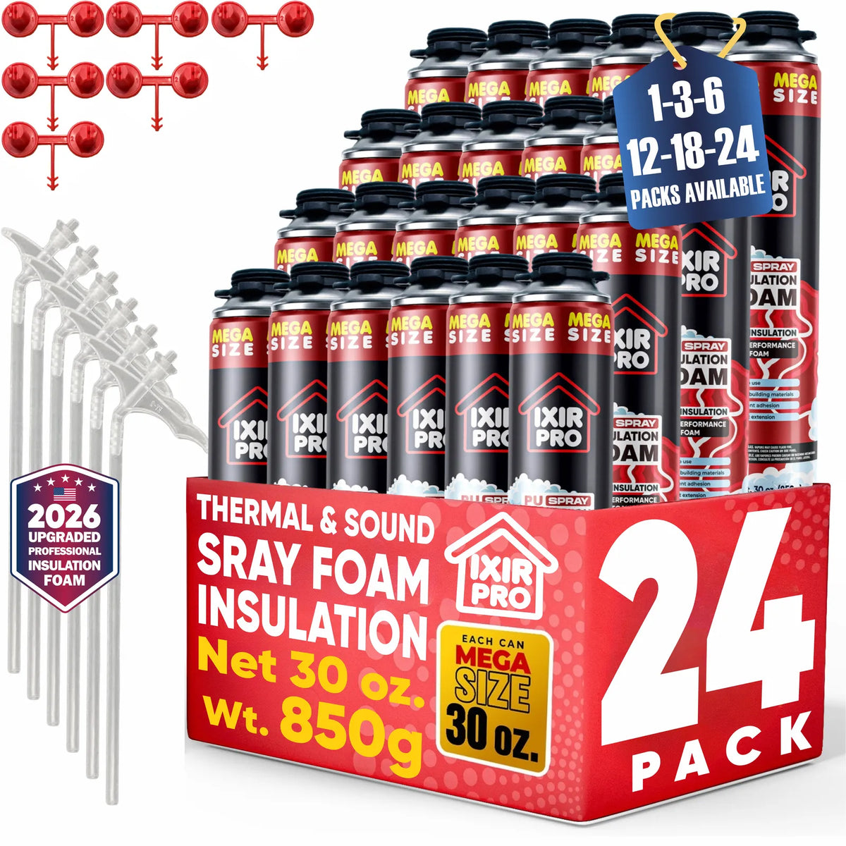 Mega Spray Foam Can - 30oz High Yield Insulation | IxirPro