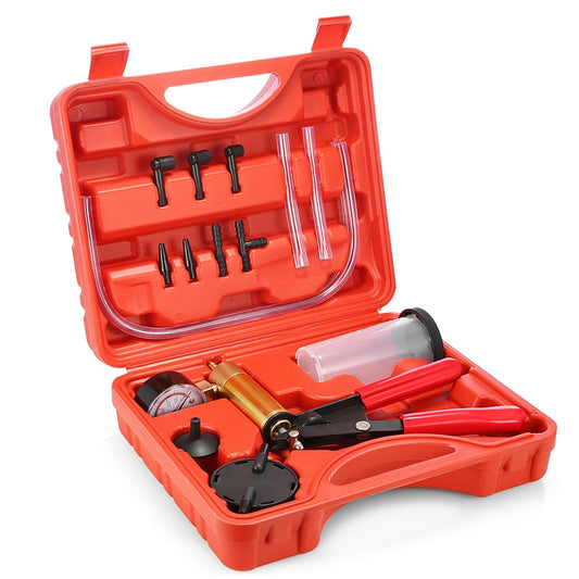 Brake Fluid Bleeder Vacuum Pump Kit with Gauge