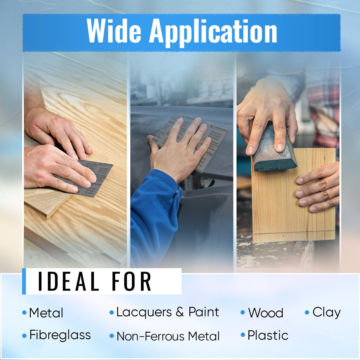3000 Grit Sandpaper Sheets – 100 Pack, 9x11 in, Flexible Latex Backing for Wet or Dry Use