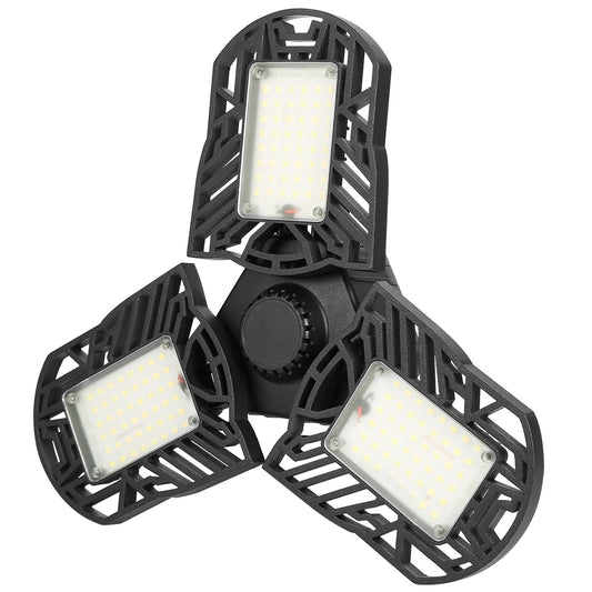 LED Garage Light, iMounTEK E26/E27 80W 7000LM 6500K Garage Ceiling Light Deformable Workshop Lamp Die Cast Aluminum LED Ceiling Light Bulbs with 3 Adj