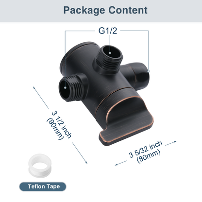 3-Way Shower Head Diverter Valve for Handheld and Fixed Shower Heads