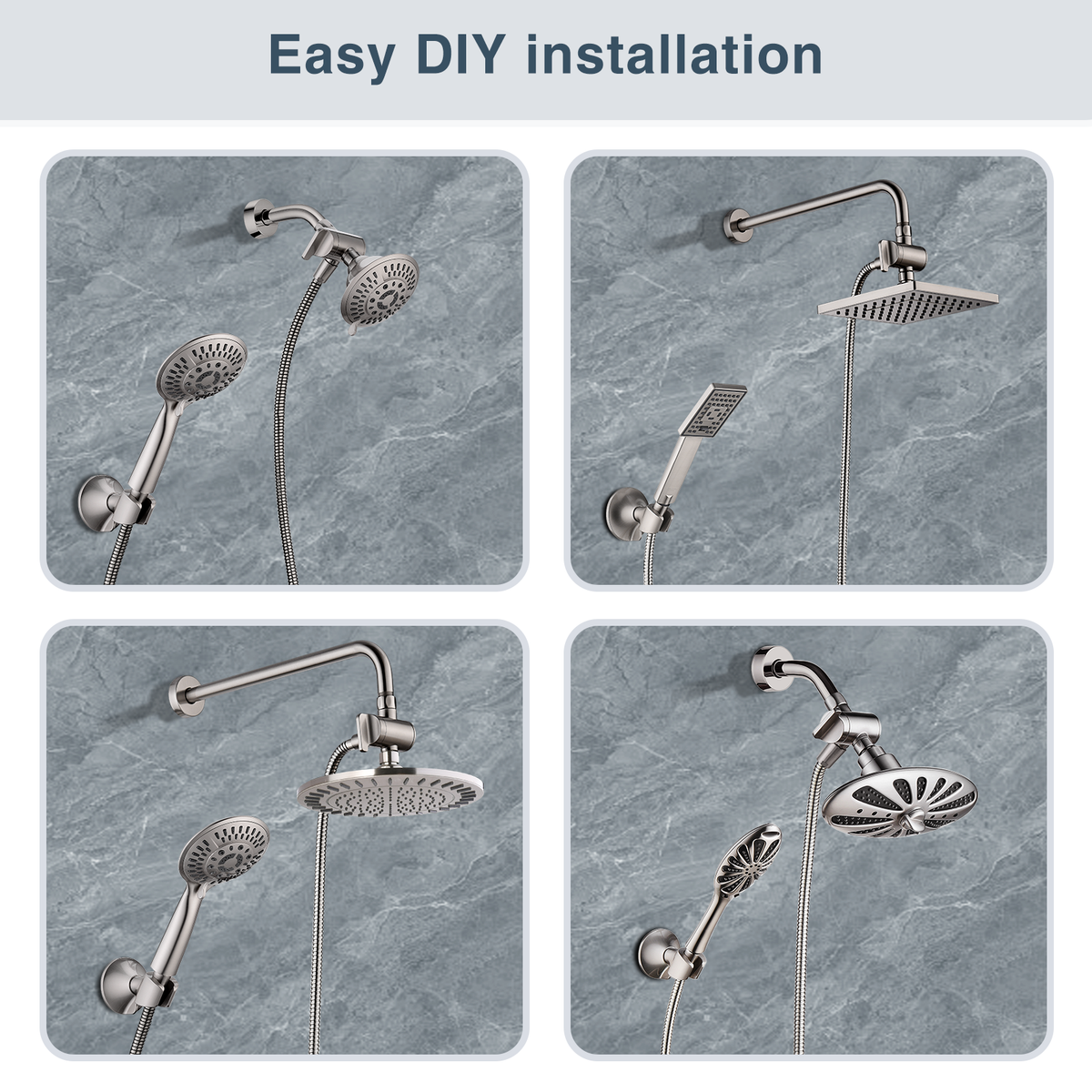 3-Way Shower Head Diverter Valve for Handheld and Fixed Shower Heads