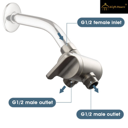 3-Way Shower Head Diverter Valve for Handheld and Fixed Shower Heads