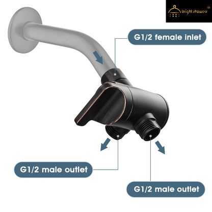 3-Way Shower Head Diverter Valve for Handheld and Fixed Shower Heads