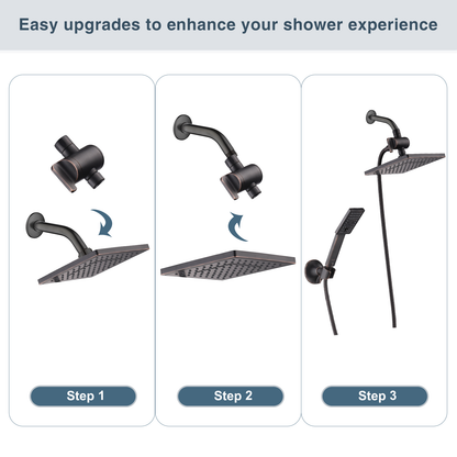 3-Way Shower Head Diverter Valve for Handheld and Fixed Shower Heads