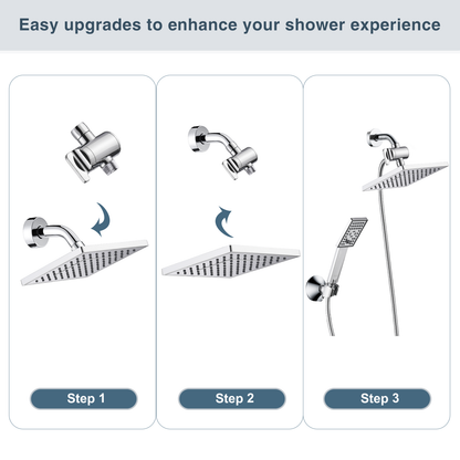 3-Way Shower Head Diverter Valve for Handheld and Fixed Shower Heads