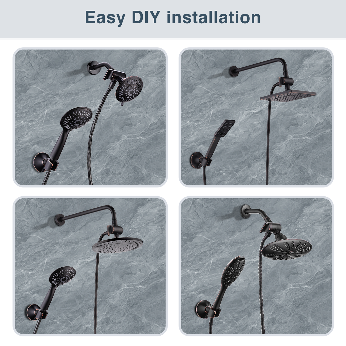 3-Way Shower Head Diverter Valve for Handheld and Fixed Shower Heads