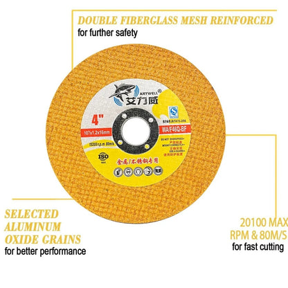 Cut-Off Wheels 4" & 5" Thin Metal 50-Pack — 0.8mm Cutting Discs for Angle Grinders