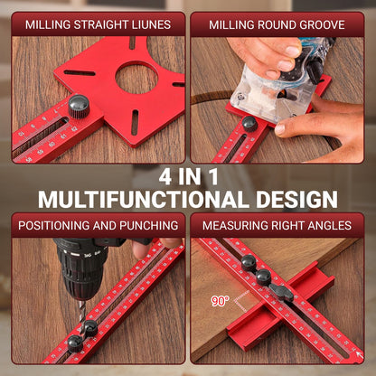 Circle Cutting Jig for Router — 5-in-1 Aluminum Alloy Woodworking Guide, Adjustable 10"–58" Large Circle Cutter