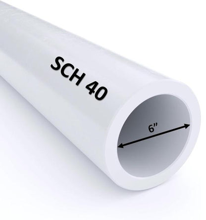 VENTRAL Schedule 40 FOAM CORE (CELLULAR) PVC DWV Drain Pipe 6 Inch (6.625 OD), White, Cut Lengths for Plumbing, Landscape, Drainage, Waste, Vent