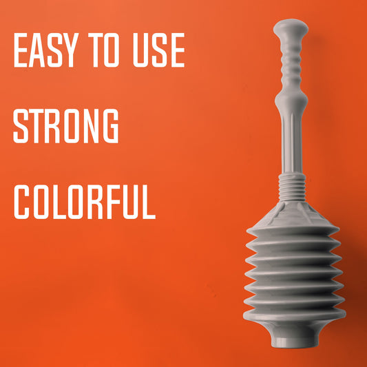 Bellows Accordion Toilet Plunger (Grey)