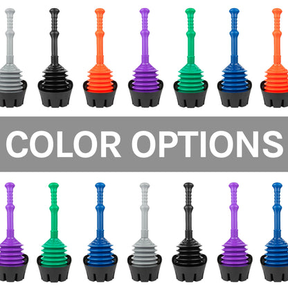 Antimicrobial Bellows Accordion Toilet Plunger with Black Storage Tray (Grey)