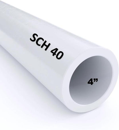 VENTRAL Schedule 40 FOAM CORE (CELLULAR) PVC DWV Drain Pipe 4 Inch (4.5 OD), White, Cut Lengths for Plumbing, Landscape, Drainage, Waste, Vent