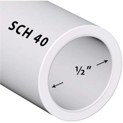 VENTRAL Schedule 40 PVC Pipe 1/2 Inch (0.84 OD), White, Cut Lengths for Plumbing, Lawn, Landscape