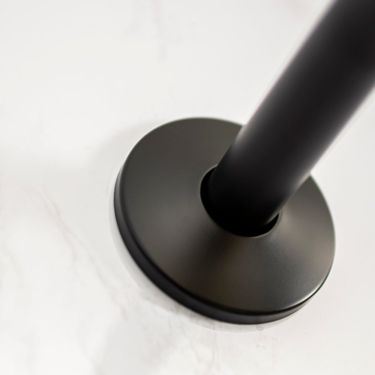 8 in. Stainless Steel Shower Head Extension Arm with Flange (Black Finish)