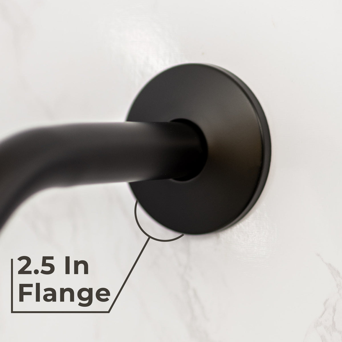 8 in. Stainless Steel Shower Head Extension Arm with Flange (Black Finish)