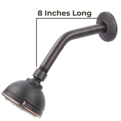 8 in. Stainless Steel Shower Head Extension Arm with Flange (Oil-Rubbed Bronze Finish)