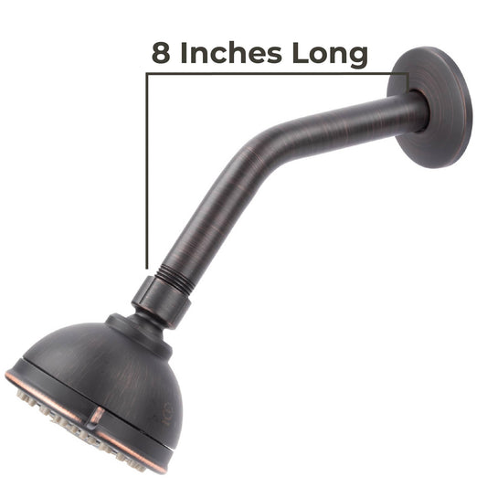 8 in. Stainless Steel Shower Head Extension Arm with Flange (Oil-Rubbed Bronze Finish)