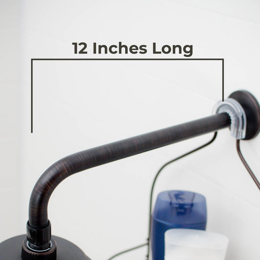 12 in. L-Shaped Shower Head Extension Arm (Oil-Rubbed Bronze Finish)