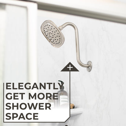 10.5 in. S-Shaped Stainless Steel Shower Head Extension Arm (Brushed Nickel Finish)