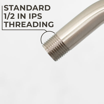 10.5 in. S-Shaped Stainless Steel Shower Head Extension Arm (Brushed Nickel Finish)