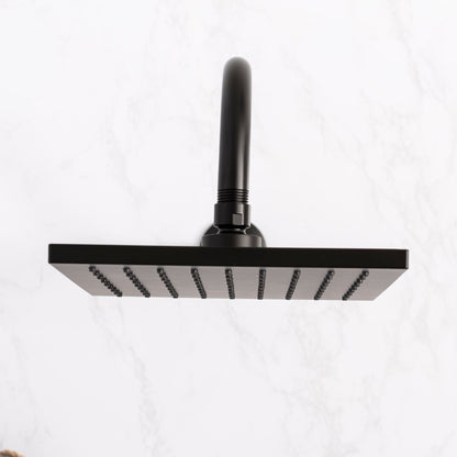 16 in. High-Arc Hook Shower Head Extension Arm (Black Finish)