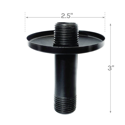 3 in. Shower Arm for Ceiling-Mounted Rainfall Showerhead (Black Finish)