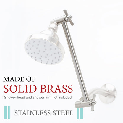 10 in. Solid Brass Shower Head Extension Arm (Stainless Steel Finish)