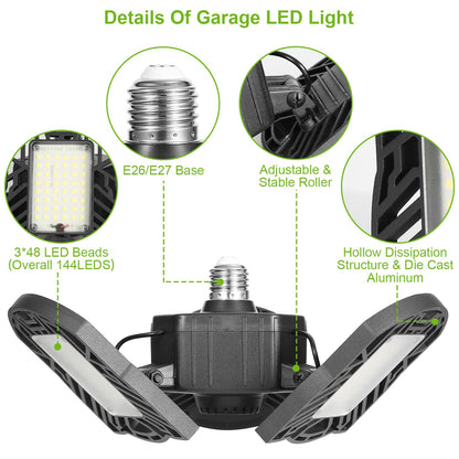 LED Garage Light E26 E27 80W 7000LM 6500K Garage Ceiling Light