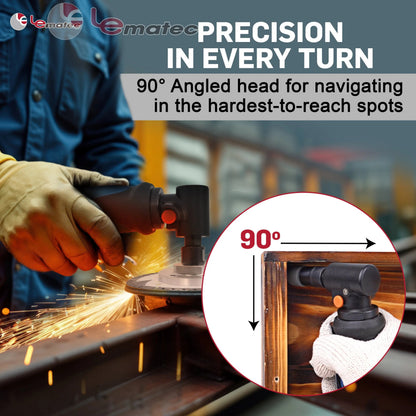 Professional Air Angle Die Grinder - 18,000 RPM with Spindle Lock-Out (LE-G1343L)