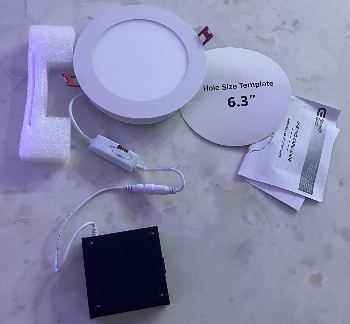 Commercial Electric Ultra Slim Integrated LED 6 in Round Adj Color Temp Canless Recessed Light for Kitchen Bath Living rooms, White