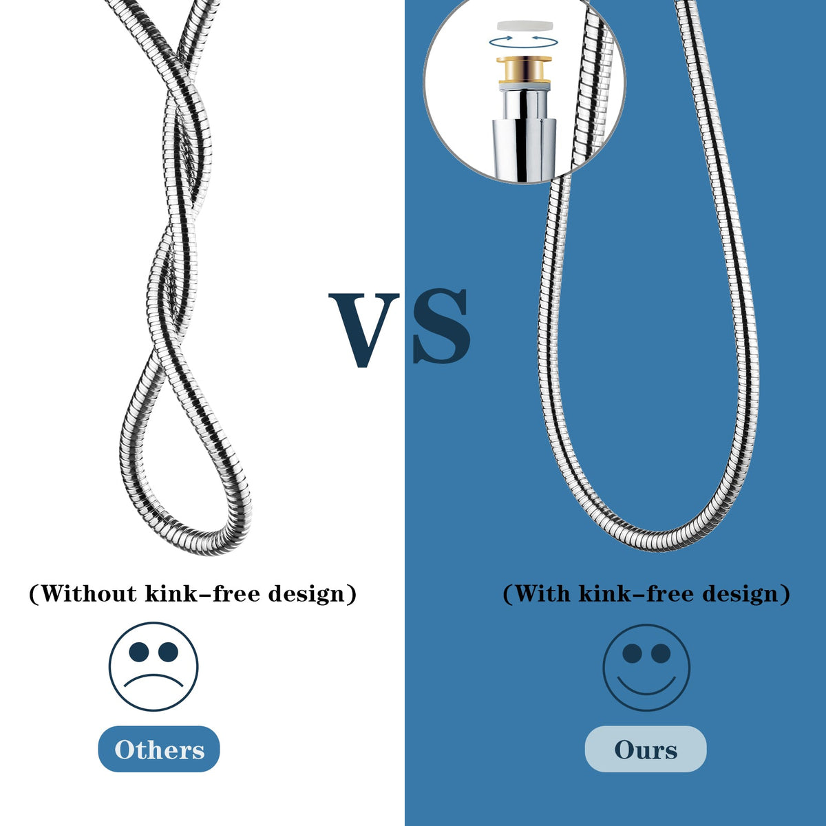 69 Inch Shower Hose For Hand Held Shower Heads,Stainless Steel Kink-Free Hose
