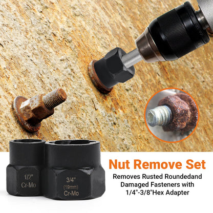 49-Piece Bolt and Screw Extractor Set with Drill Bits for Professional Auto Repair