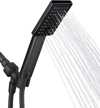 Square 3-Spray Handheld Shower Head Set with Hose and Shower Arm Mount Bracket