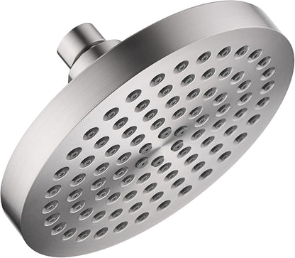 6 Inch Rainfall Shower Head with 2 Spray Settings, Adjustable Angle