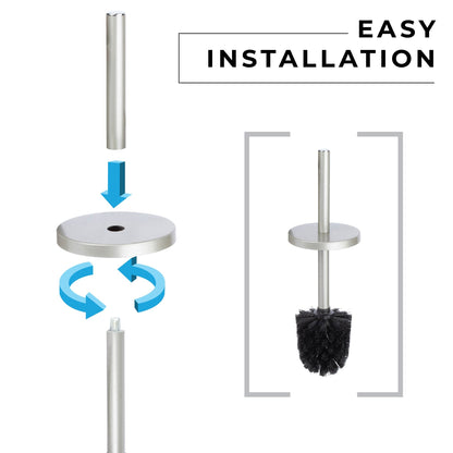Toilet Brush and Holder, 2-Pack (Brushed Nickel Finish)
