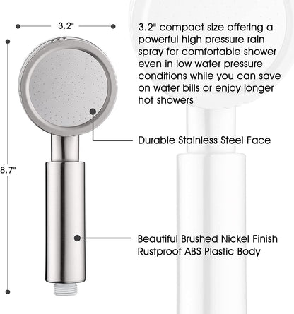 High Pressure Handheld Shower Head Kit, Handheld Shower with 60 Inch Hose and Bracket
