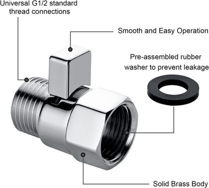 Brass Shower Flow Control Valve with G1/2 Connections