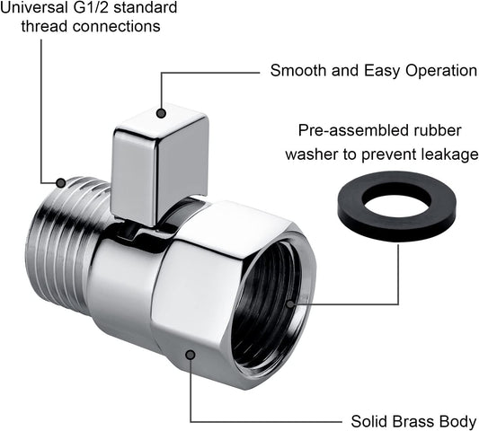 Brass Shower Flow Control Valve with G1/2 Connections